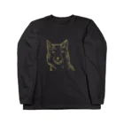 PygmyCat　suzuri店の6ft開けるチベットスナギツネ（主線茶色ver） ロングスリーブTシャツ