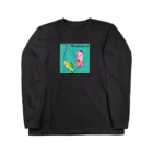 Mr.azzurroの釣りをするピンクの犬くん Long Sleeve T-Shirt