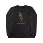 どうぶつの水彩画店のワスレナグサ(ロゴ白) Long Sleeve T-Shirt