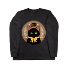 OSORAのチョコケーキと黒猫 ロングスリーブTシャツ