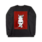 ニャジロウショップSUZURI店のガタゴロウ画伯ニャジロウ　秋色 Long Sleeve T-Shirt