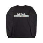 麻雀ロゴTシャツショップ 雀喰 -JUNK-の麻雀の役 Full Flush-清一色-　アルファベット 黒ロゴ ロングスリーブTシャツ