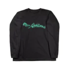 Merry Christmas ShopのFont Logo-Forest Green ロングスリーブTシャツ