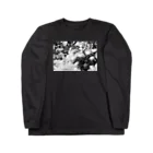 akane_art（茜音工房）のモノクロフラワー（キク） Long Sleeve T-Shirt