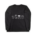 フワコロ＊クラフト Print Shopのダンシングネコ（白プリント） Long Sleeve T-Shirt