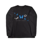 idumi-artの青い蝶　butterfly effect 롱 슬리브 티셔츠