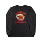 メシテロタイプ（飯テロTシャツブランド）の禁・鶏の唐揚げ Long Sleeve T-Shirt