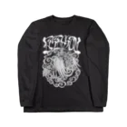 Y's Ink Works Official Shop at suzuriのRising sun Crow (White Print) Long Sleeve T-Shirt