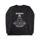 DRIPPEDのBUDDHA-仏像- 白ロゴ Long Sleeve T-Shirt