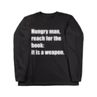 あひるせんせーのHungry man, reach for the book ロングスリーブTシャツ