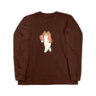 SUIMINグッズのお店の【中】いちごアイスをあざとく運ぶねこ Long Sleeve T-Shirt