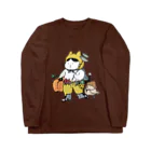 ほっかむねこ屋（アトリエほっかむ）の実りの秋ねこ（きのこねこ続編） Long Sleeve T-Shirt