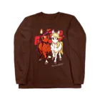 mofuwaのPONY FRIENDS(dark color) ロングスリーブTシャツ