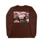 紫ノエルのピンクの薔薇② ロングスリーブTシャツ