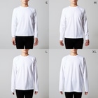 ぼくのすいぞくかん SUZURI店のサメカオdeepcolor長袖 Long Sleeve T-Shirt: model wear (male)