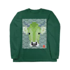 bonnylochの丑-lightGreen_青海波＠ブロックイラスト Long Sleeve T-Shirt