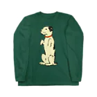 Saza-nami Antique designのたちあがる犬・クリーム色 ロングスリーブTシャツ