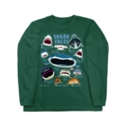 ぼくのすいぞくかん SUZURI店のサメカオdeepcolor長袖 Long Sleeve T-Shirt