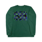 富加見ジウのフクガラ(green×blue) ロングスリーブTシャツ