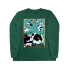 COC-CHANの牛と人の雑魚寝 ロングスリーブTシャツ