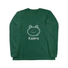 MrKShirtsのKaeru (カエル) 白デザイン ロングスリーブTシャツ