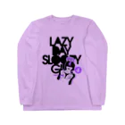 loveclonesのLAZY DAY SLOOPY GIRL 0574 ブラックフーディー女子 エロポップ ロゴ Long Sleeve T-Shirt