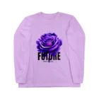 Future Starry Skyの紫色の薔薇 Long Sleeve T-Shirt