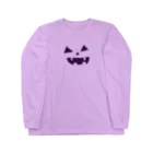 ゆずずショップのハロウィンおばけカボチャ🎃 ロングスリーブTシャツ