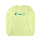 23artsのシアンブルー・ボーイッシュ柄Tシャツ Long Sleeve T-Shirt