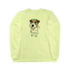 虹色PLUSのスマイル かわいいジャックラッセルテリア犬 ロングスリーブTシャツ