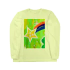 🐶シュナといろいろ🎨の流れ星　(グリーン) Long Sleeve T-Shirt