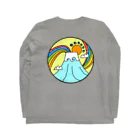 aloha_world_in_circleのjapan mount Fuji rainbow ロングスリーブTシャツの裏面