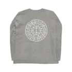 WAMI ARTの縄文フトマニ(ヲシテ文字)白字 ロングスリーブTシャツの裏面