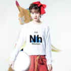 柏洋堂の新元素記号 ニホニウム「Nh(Nihonium)」 ロングスリーブTシャツの着用イメージ(表面)