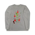 2438 DESIGNのサムライスカルと桜 / Samurai skull & cherry blossoms Long Sleeve T-Shirt