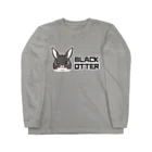 BattleBunny（うさぎ）の顔だけブラックオター ロングスリーブTシャツ