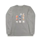 にじいろ＊ひろばの絵の具チューブからこんにちは！三毛猫 3色ver. Long Sleeve T-Shirt