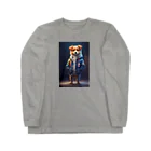 🔥AI art shop🔥のやんちゃな学生風の子犬 Long Sleeve T-Shirt