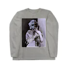 PALA's SHOP　cool、シュール、古風、和風、のMarilynMonroe　&　CAT ロングスリーブTシャツ