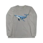 まみおデザインのwhale of a time　素晴らしい時 ロングスリーブTシャツ