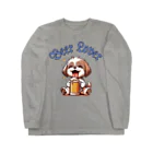 PALA's SHOP　cool、シュール、古風、和風、のBeer Lover(Shih Tzu)２ ロングスリーブTシャツ