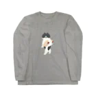 SUIMINグッズのお店の【中】はまちの握り寿司を前のめりに運ぶねこ Long Sleeve T-Shirt