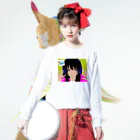 🤍一ノ瀬 彩 🐇⸒⸒ suzuri支店🤍の一ノ瀬彩:LOGO入【ミュージック】(c)大剣使いさん Long Sleeve T-Shirt :model wear (front)