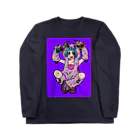 あやしいおばさん くろまめさんの○ュアアルコール（クラ○ナー）パープル Long Sleeve T-Shirt