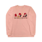 LittleLoroのUGLY ADELIE CHIRISTMAS 0586 アデリーペンギン サンタ帽子 横並び Long Sleeve T-Shirt