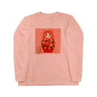 可愛い動物マトリョーシカの猫のマトリョーシカ（いちご） Long Sleeve T-Shirt