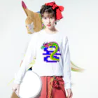 LalaHangeulの용 (龍)  ハングルデザイン   ロングスリーブTシャツの着用イメージ(表面)
