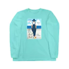 キッズモード某の海とインディゴオーバーオールの青年 Long Sleeve T-Shirt