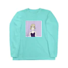 Hinanochin.shopのMs. Blonde Short Hair Long Sleeve T-Shirt