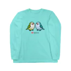 Cody the LovebirdのChubby Bird 仲良しオキナインコ ロングスリーブTシャツ